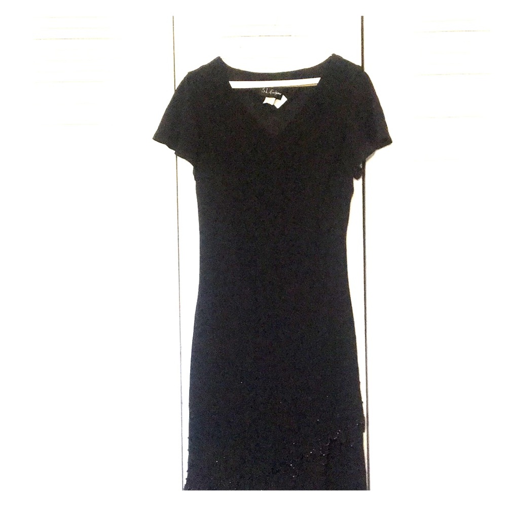 Vintage Black Party Dress with stone details